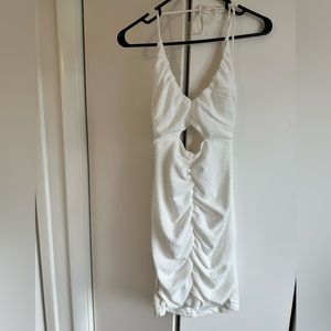 Hello Molly| White | backless & cinched mini dress